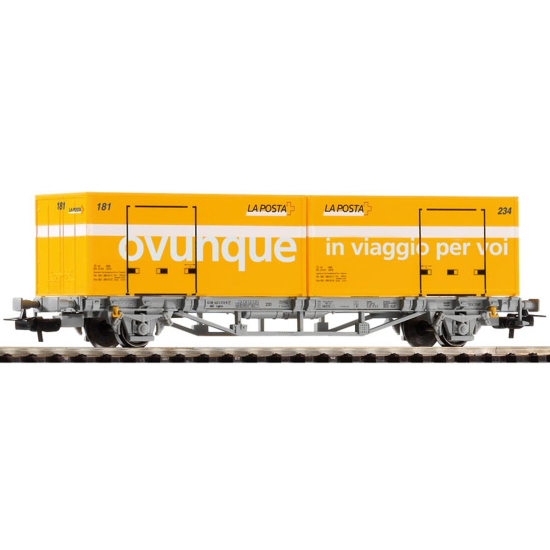 Wagon Towarowy Platforma z kontenerowy 2x20' Poczta SBB PIKO 57761 H0